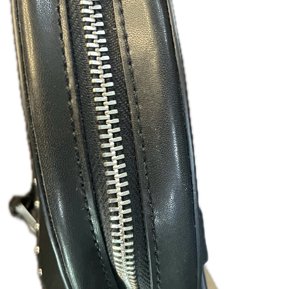 Black Round Crossbody Bag with Stud Accents - Picture 7 of 7